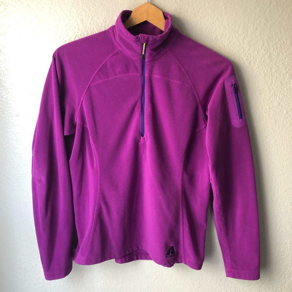 Eddie Bauer First Ascent Purple Quarter-Zip Fleece Pullover